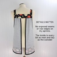 OOAK Apples and Pindots Pinafore with no ties (straps go straight over the shoulders), relaxed fit smock with pockets L/XL/2X, ships now