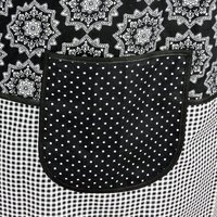 B/W Medallion Check Scrapbuster Pinafore with no ties (straps go straight over the shoulder) relaxed fit smock with pocket L/XL/2X ships now