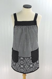 Fancy Medallion 2 Scrapbuster Pinafore with no ties (straps go straight over the shoulder), relaxed fit smock with pocket, L/XL/2X ships now