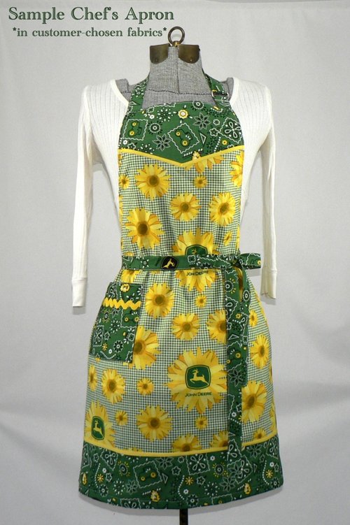 Customized Classic Chef Apron (choose your own fabrics) theme party hostess apron, traditional "one size fits most" style