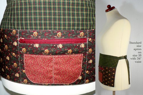 SHIPS FAST~ Country Christmas Multi-Pocket Apron great for servers; vendors; teachers; event planners, Ready to Ship fits waists up to 40"