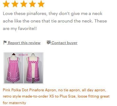 XS- 5X Pink Polka Dot Pinafore with no ties, relaxed fit smock with pockets, retro hostess apron handmade after order