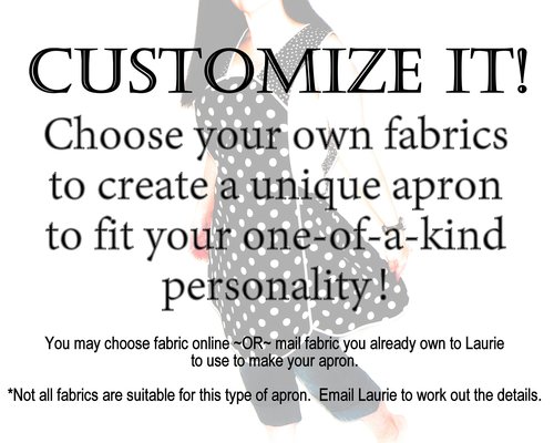 Customized Classic Chef Apron (choose your own fabrics) theme party hostess apron, traditional "one size fits most" style