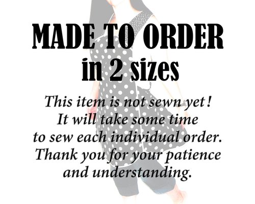 Black Cherries Multi-Pocket Apron with zipper, great for teachers, gardeners, servers, made after order in 2 sizes