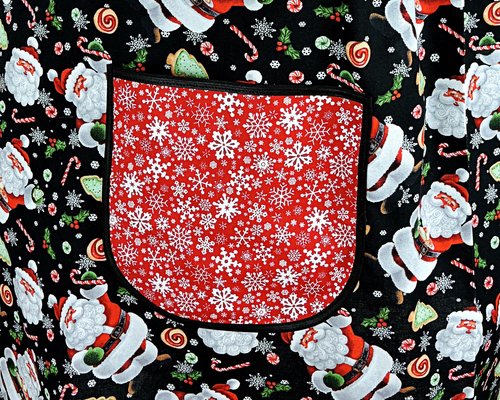 XS - 5X Plus Size Cookies for Santa Pinafore with no ties, relaxed fit smock with pockets, Christmas Apron