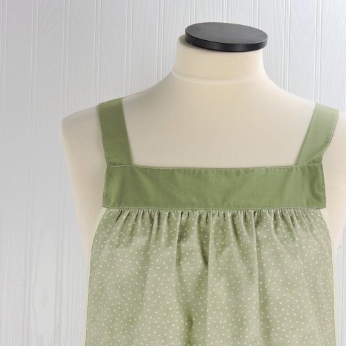 Garden Sketch Pinafore Apron with no ties, relaxed fit smock with pockets, standard size fits L-XL-2X, SHIPS FAST