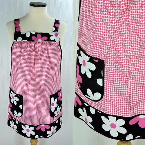 Lil Plain Jane Scrapbuster Pinafore, relaxed fit all day apron, farmhouse smock with pockets, ready to ship (L/XL/2X) SHIPS FAST