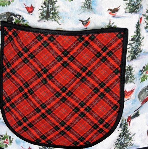 Christmas Snowman Pinafore with no ties, relaxed fit smock with pockets, Lovely Xmas Hostess Apron, made to order XS to 5X plus size