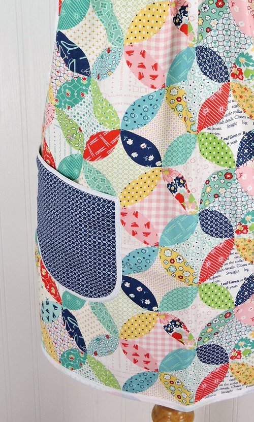Vintage Happy Pinafore with no ties (straps go straight over shoulders) relaxed fit smock with pockets, fits L/XL/2X, Ready to Ship