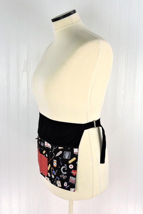 OOAK Medical Supplies Multi-Pocket Apron is great for Doctors, School Nurses, CNA, ER, Vet Techs, ready to ship, fits waists up to 40 inches