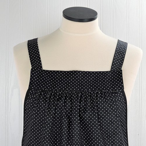 OOAK Apple Scrapbuster Pinafore with no ties (straps go straight over the shoulders) relaxed fit smock with pockets L/XL/2X ships now