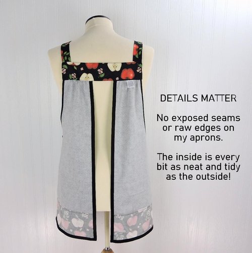 OOAK Apples and Pindots Pinafore with no ties (straps go straight over the shoulders), relaxed fit smock with pockets L/XL/2X, ships now