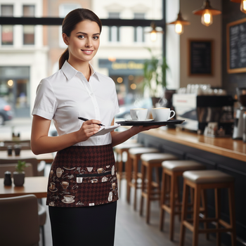 Coffee Time multi-pocket apron with zipper pocket Waitress- Vendor- Teacher- Barista- Farmers Market- Groomer 2 sizes
