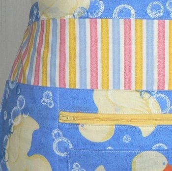 Rubber Ducky Multi-Pocket Half Apron, teachers, soap makers, craft shows, ONE apron fits waists up to 40" ready to ship