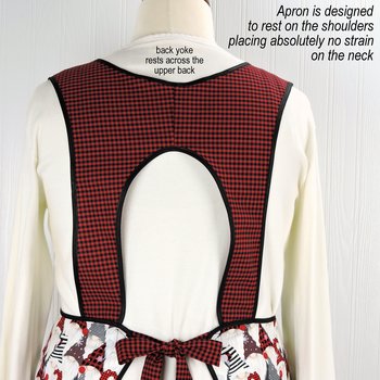 Gnome for the Holidays Retro 50s Christmas Smock, relaxed fit H-back apron, 1st sample available (fits L/XL) ready to ship