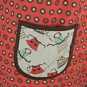 Domestic Diva Polka Dot Pinafore Apron with no ties, relaxed fit smock with pockets, standard size fits L-XL-2X, ready to ship