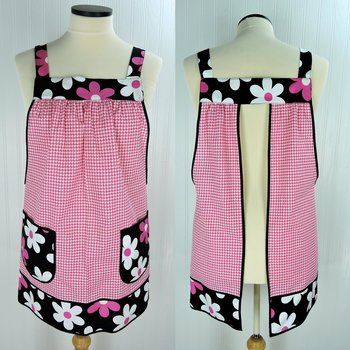Lil Plain Jane Scrapbuster Pinafore, relaxed fit all day apron, farmhouse smock with pockets, ready to ship (L/XL/2X) SHIPS FAST